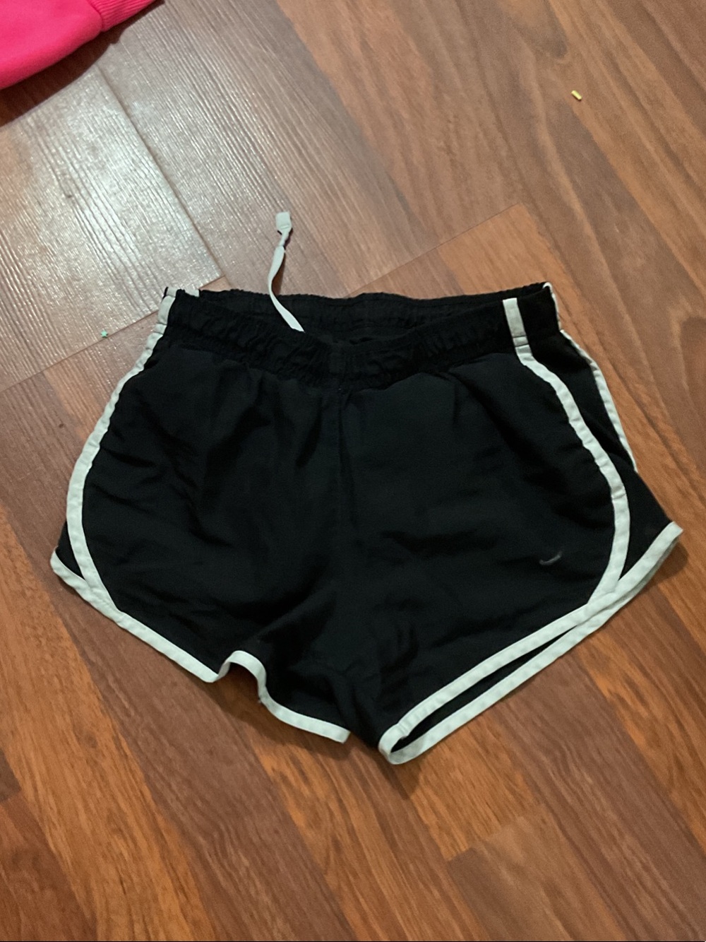 Nike Women's Black Running Shorts with White Piping